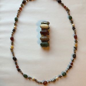 Matching necklace and bracelet set